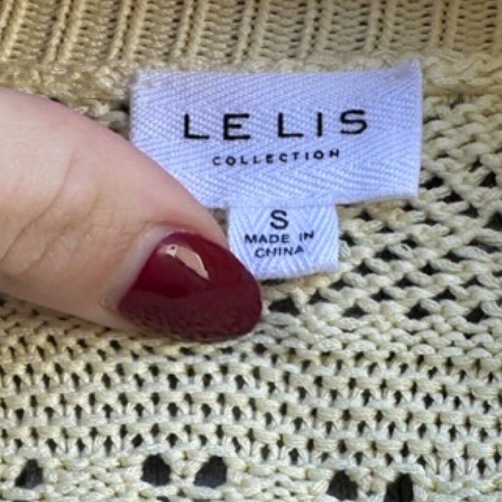 Le Lis Knit Lite Shrug/Hollow Out Crop Long Sleeve Top - S - Picture 4 of 6